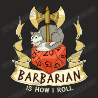 Mens W20 Barbarian Roll 20-sided Dice Role Play Dungeon Fantasy Ladies Fitted T-shirt | Artistshot