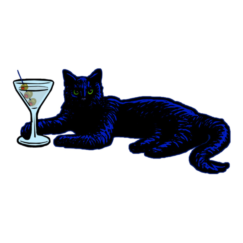 Classy Black Kitty Chillin With Martini - Party Time Feline Long Sleeve Shirts | Artistshot