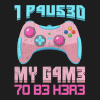 I Paused My Game To Be Here Pink Gamer Girl Leet Classic T-shirt | Artistshot