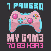 I Paused My Game To Be Here Pink Gamer Girl Leet Vintage Short | Artistshot