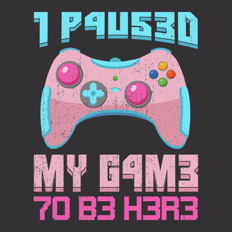 I Paused My Game To Be Here Pink Gamer Girl Leet Vintage Short | Artistshot