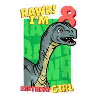 Rawr! I'm 8 Birthday Girls 8th Birthday Dino Mussaurus T Shirt Youth Zipper Hoodie | Artistshot