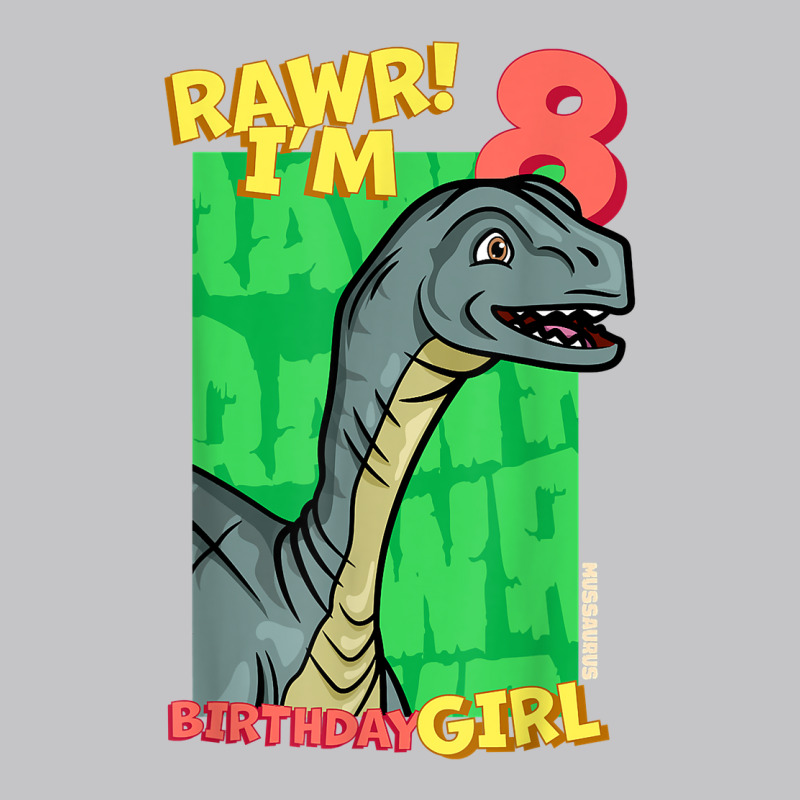 Rawr! I'm 8 Birthday Girls 8th Birthday Dino Mussaurus T Shirt Baby Bodysuit | Artistshot