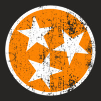 Distressed 3 Star Tn State Orange And White Tennessee Flag Long Sleeve Ladies Fitted T-shirt | Artistshot