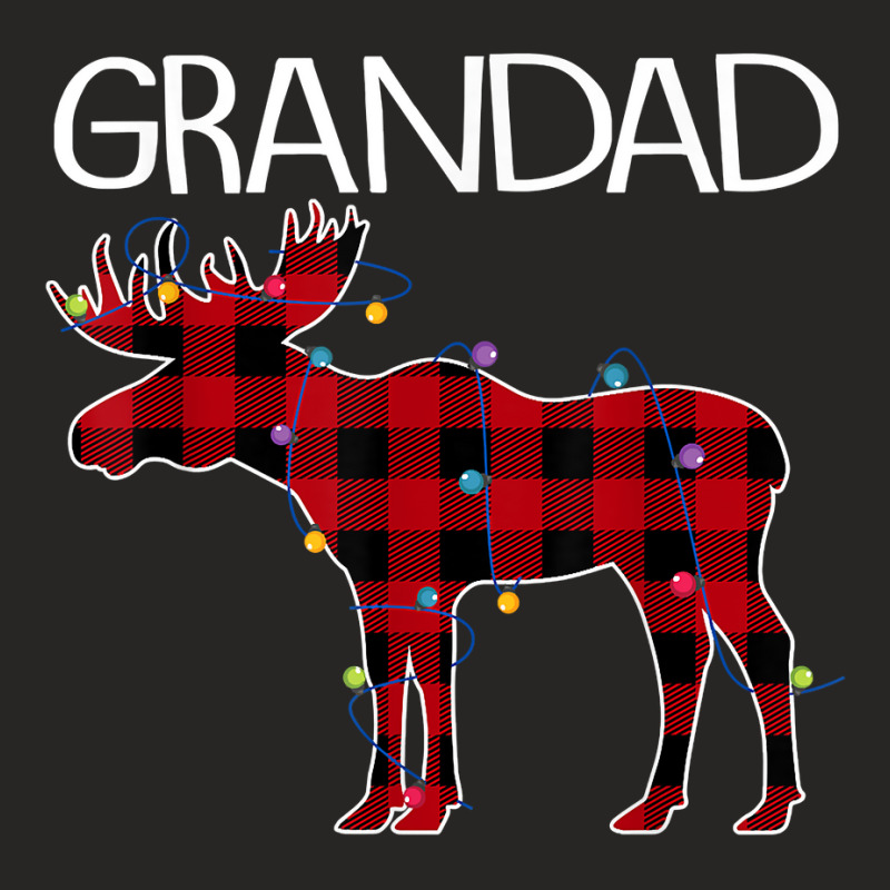 Grandad Moose Buffalo Plaid Lights Christmas Matching Family T Shirt Ladies Fitted T-Shirt by cm-arts | Artistshot