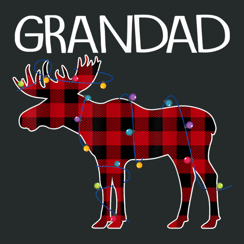 Grandad Moose Buffalo Plaid Lights Christmas Matching Family T Shirt Women's Triblend Scoop T-shirt by cm-arts | Artistshot