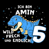 Kids I Am Amin Finally 5 Blue Dino Trex Kids German Name T Shirt Baby Tee | Artistshot