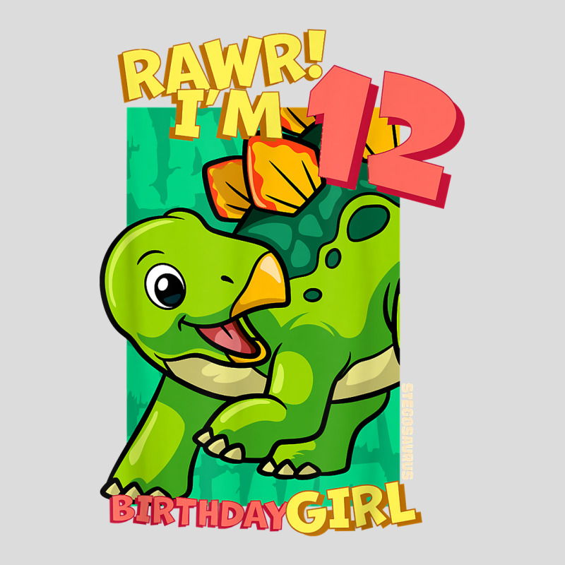 Rawr! I'm 12 Birthday Girls 12th Birthday Dino Stegosaurus T Shirt Men's Polo Shirt | Artistshot