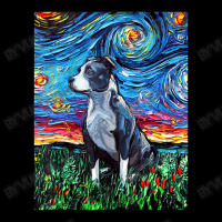 Pitbull Full Version Starry Night Dog Art By Aja Zipper Hoodie | Artistshot