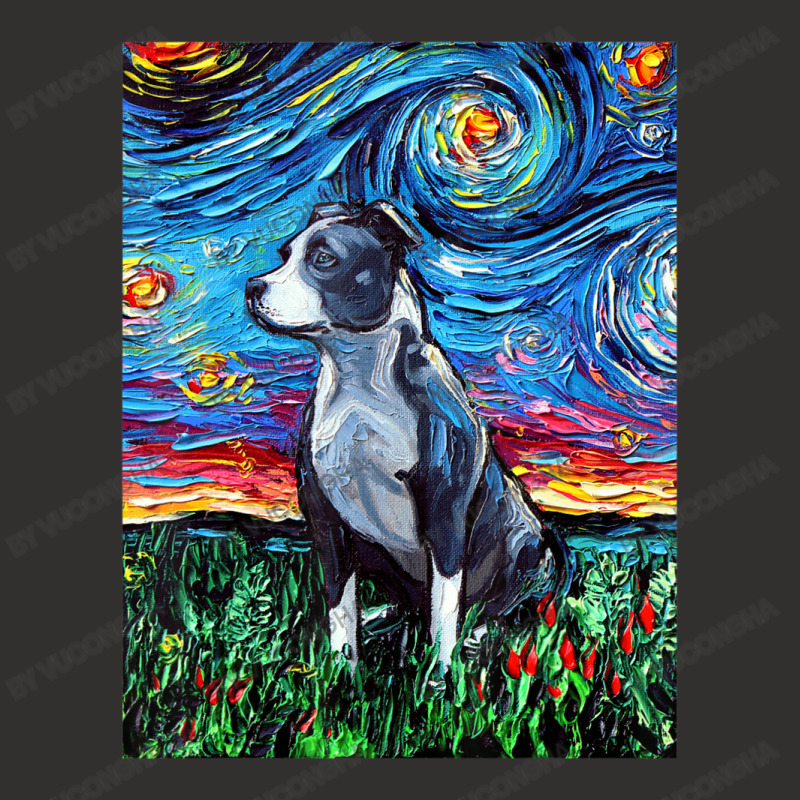 Pitbull Full Version Starry Night Dog Art By Aja Champion Hoodie | Artistshot