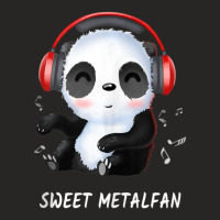 Sweet Metal Fan Panda Heavy Metal Music Rock Girl Ladies Fitted T-shirt | Artistshot