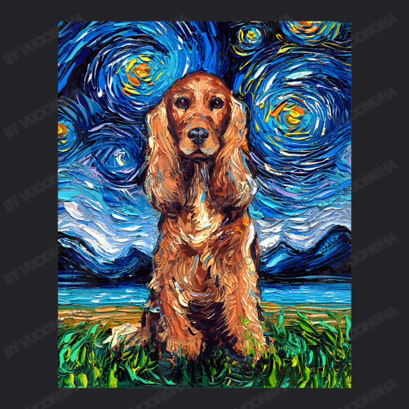 Red Cocker Spaniel Starry Night Dog Official Art By Aja Youth Tee by vucongha | Artistshot