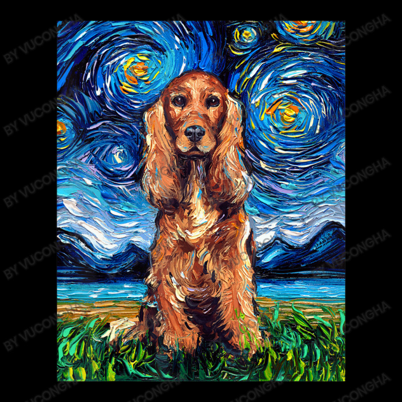 Red Cocker Spaniel Starry Night Dog Official Art By Aja Youth Hoodie by vucongha | Artistshot