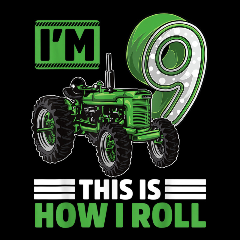 Green Farm Tractor 9th Birthday Party 9 Year Old Farmer T Shirt V-neck Tee | Artistshot