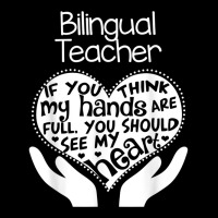 Bilingual Teacher T Shirt Heart Hands School Team Group Gift Adjustable Cap | Artistshot