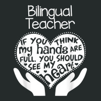 Bilingual Teacher T Shirt Heart Hands School Team Group Gift Women's Triblend Scoop T-shirt | Artistshot