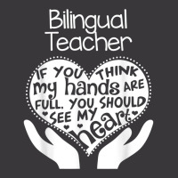 Bilingual Teacher T Shirt Heart Hands School Team Group Gift Ladies Curvy T-shirt | Artistshot