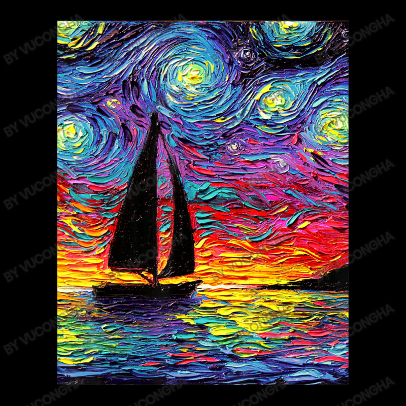 Sailboat Silhouette Starry Night Ocean Sunset Art By Aja Youth Hoodie by vucongha | Artistshot