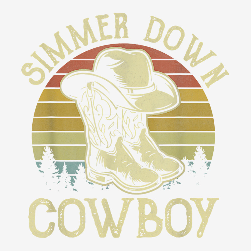 Simmer Down Cowboy Hat Western Country Music T Shirt Adjustable Cap | Artistshot