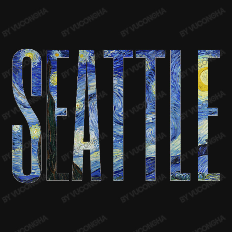 Seattle Van Gogh Starry Night Art Vincent Van Gogh Painting Metal Print Horizontal | Artistshot