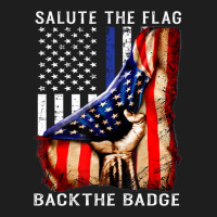 Salute The Flag Back The Badge T Shirt Flag Police Hand Gift Pullover Classic T-shirt | Artistshot