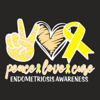 Peace Love And Cure Endometriosis Awarenesss Womens Health Ladies Fitted T-shirt | Artistshot