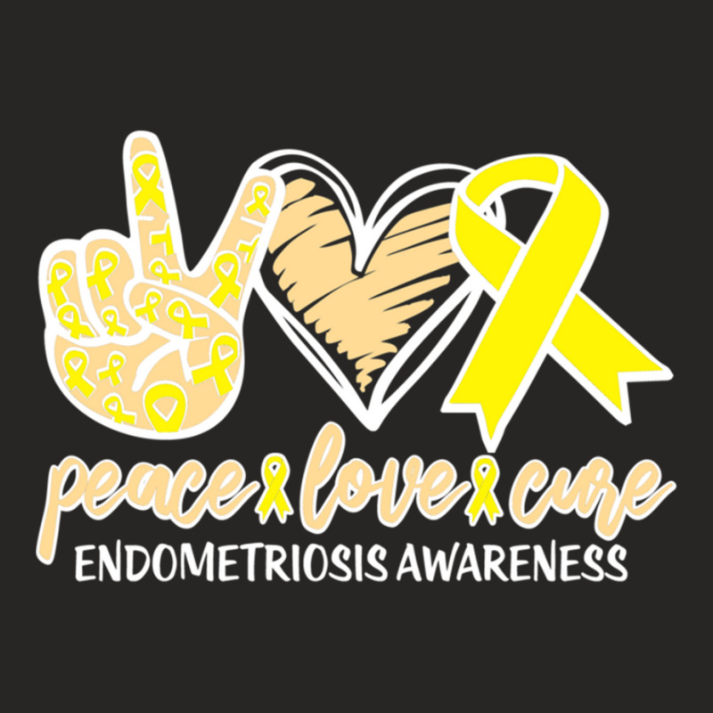 Peace Love And Cure Endometriosis Awarenesss Womens Health Ladies Fitted T-Shirt by NINOZKABAUGHMAN | Artistshot