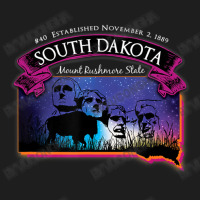 South Dakota Mount Rushmore State Map Buffalo Starry Night Classic T-shirt | Artistshot