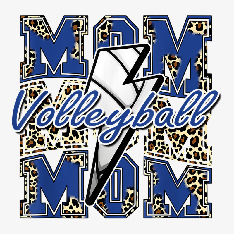 Volleyball Mom Volleyball Lightning Bolt Leopard Blue T Shirt Ladies Fitted T-Shirt by cm-arts | Artistshot