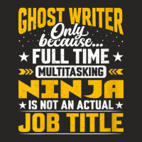 Womens Ghost Writer Job Title Ghost Author Novelist Vneck Ladies Fitted T-shirt | Artistshot