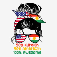 Womens Half American Half Kurdish Messy Bun Kurdistan Heritage T Shirt Classic T-shirt | Artistshot