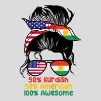 Womens Half American Half Kurdish Messy Bun Kurdistan Heritage T Shirt Men's Polo Shirt | Artistshot