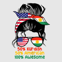 Womens Half American Half Kurdish Messy Bun Kurdistan Heritage T Shirt Unisex Jogger | Artistshot