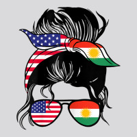 Womens Half American Half Kurdish Messy Bun Pride Kurdistan T Shirt Women's Triblend Scoop T-shirt | Artistshot