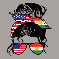 Womens Half American Half Kurdish Messy Bun Pride Kurdistan T Shirt Racerback Tank | Artistshot