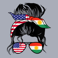 Womens Half American Half Kurdish Messy Bun Pride Kurdistan T Shirt Tank Dress | Artistshot