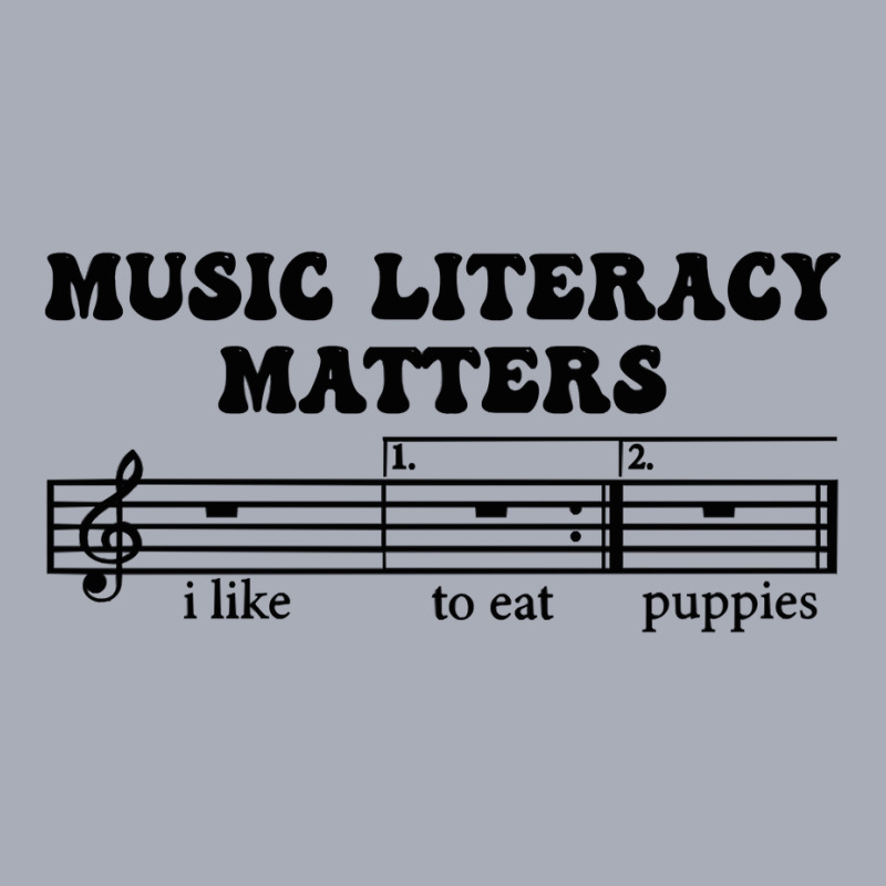 Music Literacy Matters I Like To Eat Puppies Pullover Hoodie Tank Dress by cm-arts | Artistshot