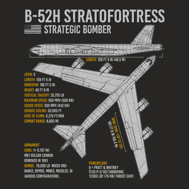 B-52 Stratofortress Blueprint American Bomber Ladies Fitted T-Shirt by Kanmosrin52 | Artistshot