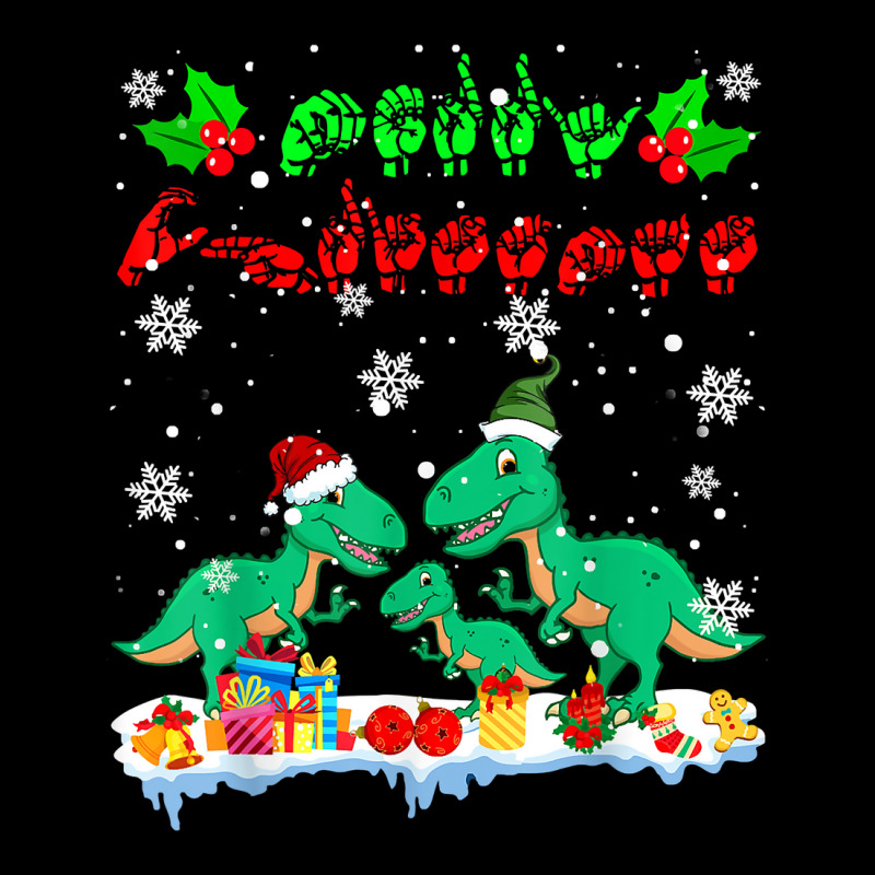 Merry Christmas Cute Xmas T Rex Asl Sign Language Family T Shirt Adjustable Cap by wufuxaerapu | Artistshot