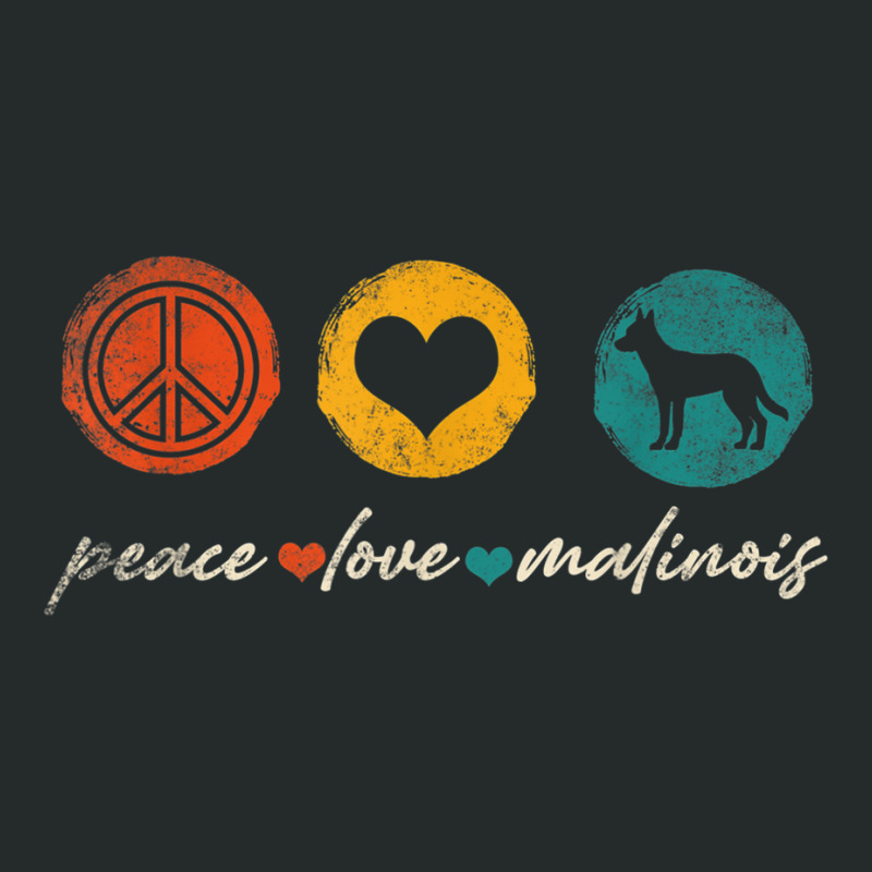 Vintage Peace Love Malinois Dog Lover Gifts T Shirt Women's Triblend Scoop T-shirt by cm-arts | Artistshot