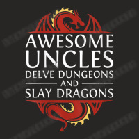 Womens Awesome Uncles Delve Dungeons And Slay Dragons Rpg Gaming V-nec Ladies Fitted T-shirt | Artistshot