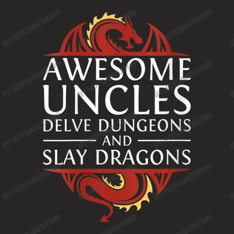 Womens Awesome Uncles Delve Dungeons And Slay Dragons Rpg Gaming V-nec Ladies Fitted T-Shirt by hotoancuong | Artistshot