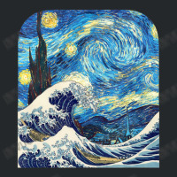 The Starry Night And The Great Wave Off Kanagawa Combined Crewneck Sweatshirt | Artistshot