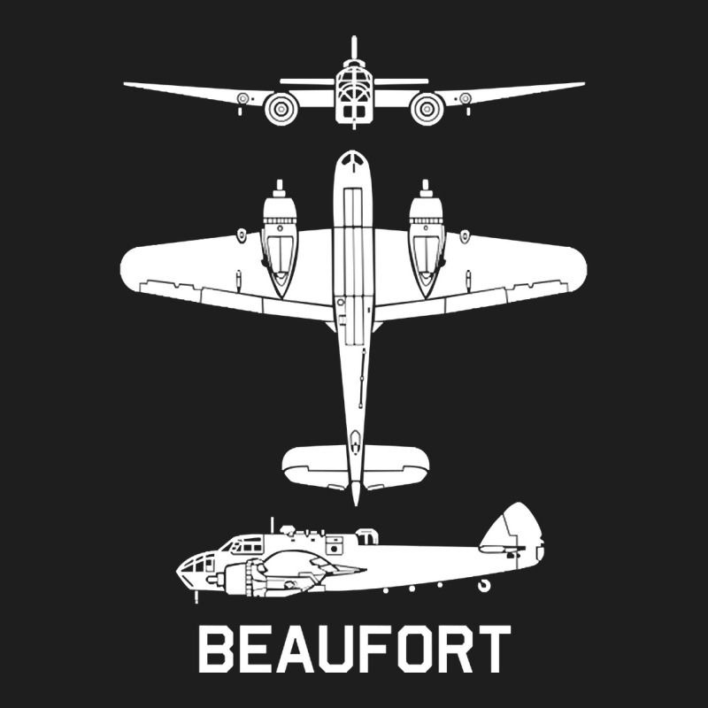 Bristol Beaufort British Ww2 Torpedo Bomber Plane Cutout Silhouettes G Classic T-shirt by Kanmosrin52 | Artistshot