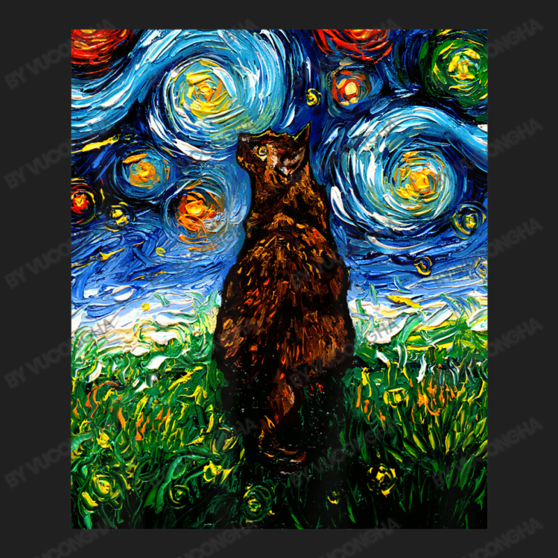 Tortoiseshell Tortie Starry Night Kitty Cat Art By Aja Ladies Polo Shirt by vucongha | Artistshot