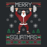 Merry Squatmas Ugly Christmas Sweater Squat Gym Santa Claus Raglan Bas Crewneck Sweatshirt | Artistshot