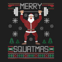 Merry Squatmas Ugly Christmas Sweater Squat Gym Santa Claus Raglan Bas Classic T-shirt | Artistshot