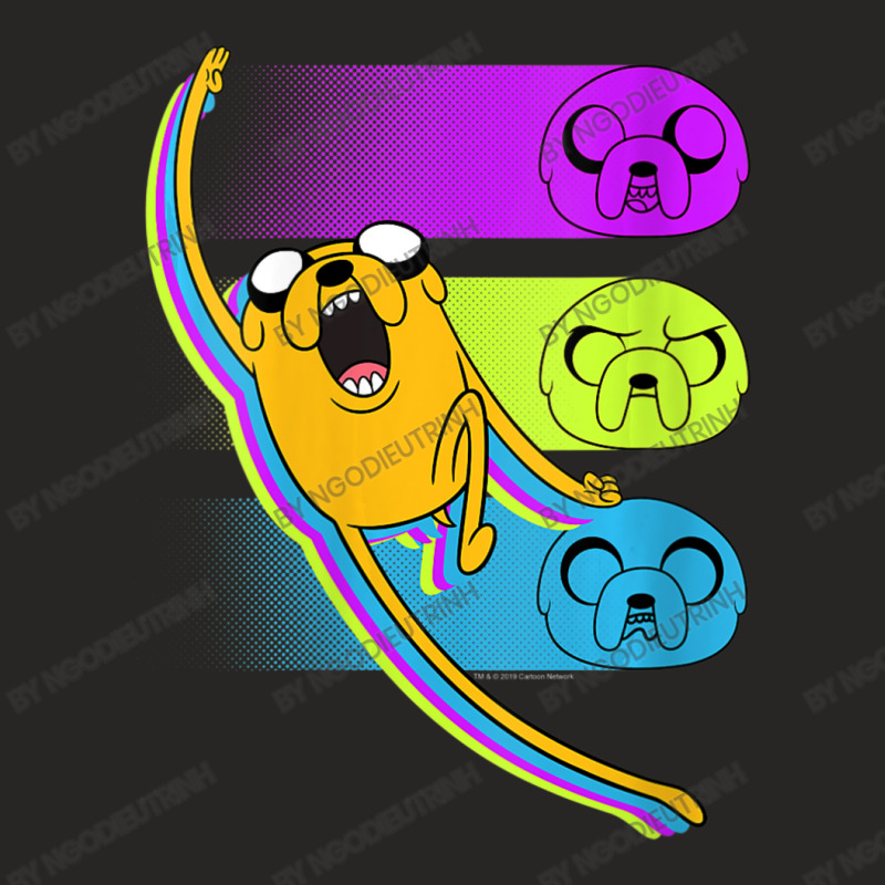 Womens Cn Adventure Time Jake Neon Faces Ladies Fitted T-Shirt by ngodieutrinh | Artistshot