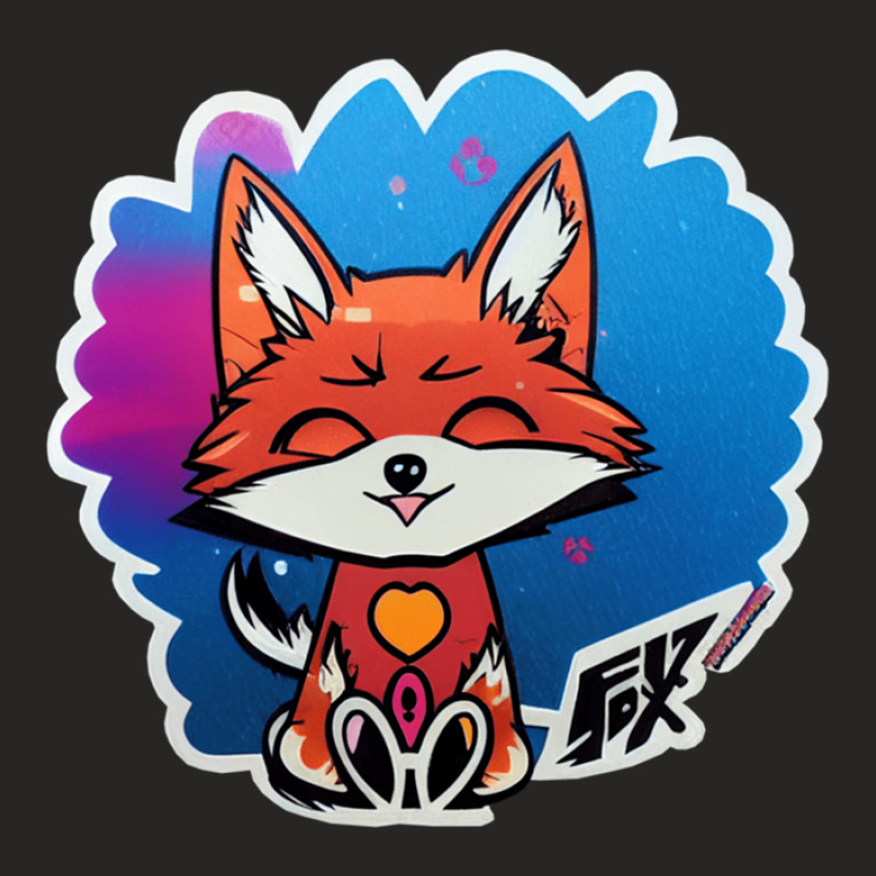 Chibi Fox Cute Chibi Anime Sticker Ladies Fitted T-Shirt by RoyceGlenn | Artistshot