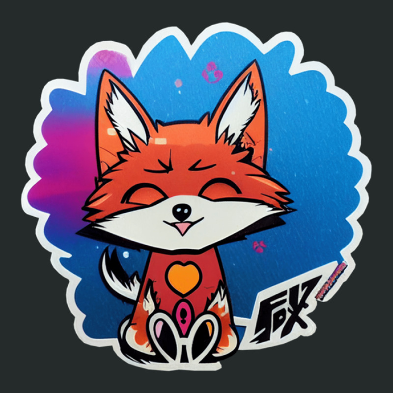 Chibi Fox Cute Chibi Anime Sticker Women's Triblend Scoop T-shirt by RoyceGlenn | Artistshot